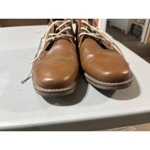 Mens Sonoma Braydon Sz 12 Chukka Boots Brown Faux Leather Casual Lace Up Shoes
